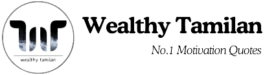 Wealthy Tamilan logo, featuring a circular border with a stylized "WF" symbol and the text "Wealthy Tamilan" and "No.1 Motivation Quotes."